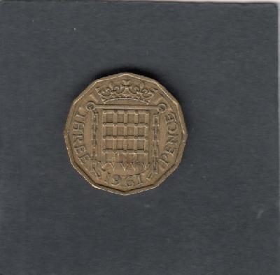Beschrijving: 3 Pence ELIZABETH II